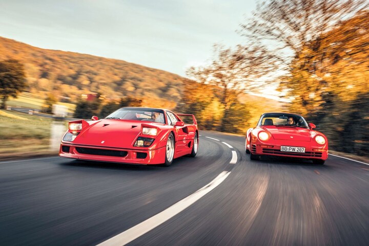 Auto iconen rood Ferrari Porsche