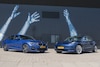 BMW 3-serie Tesla Model 3 EV blauw