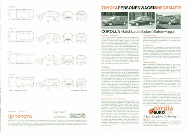 Toyota Corolla Xl,gx,gts,1.3i
