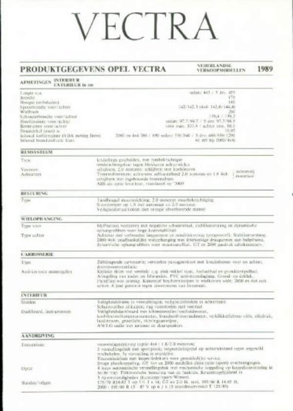 Opel Vectra Gl,gt,gls,cd,2000
