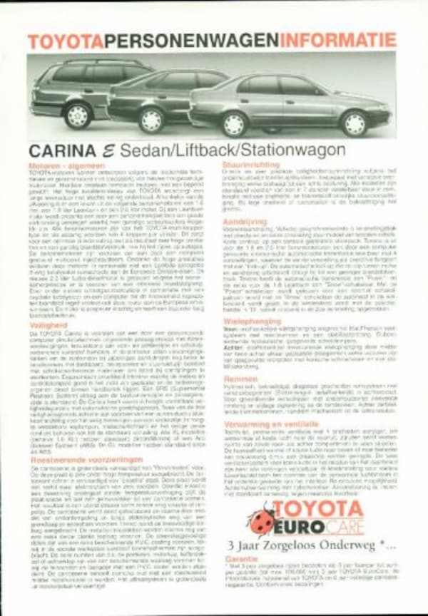 Toyota Carina E Sdn,lb,stw,xl,gl,gt