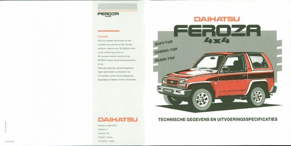 Daihatsu Feroza Softtop,cabriotop,hd-c,hd-e,resint