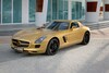 Mercedes SLS AMG ook mooi in goudkleur
