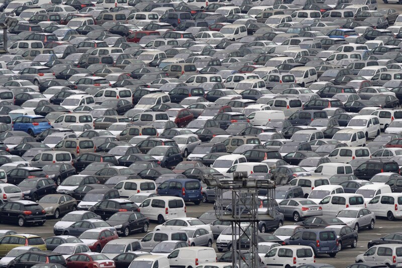 Europese autoverkopen 27 procent omlaag