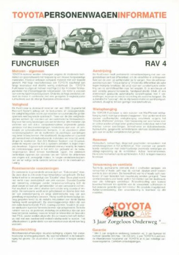 Toyota Funcruiser Rav 4 Softtop,hardtop,wagon