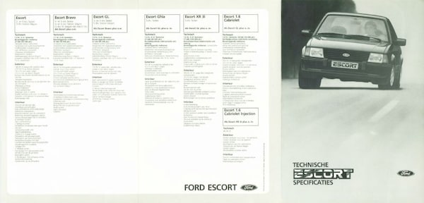 Ford Escort,sedan,wagon,gl,bravo Ovh,1117,1296 Cvh