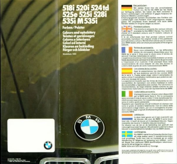 BMW 518i, 520i, 524td, 525e, 528i, 535i, M535i 