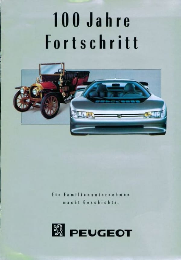 Brochure Peugeot 100 Jahre Fortschritt