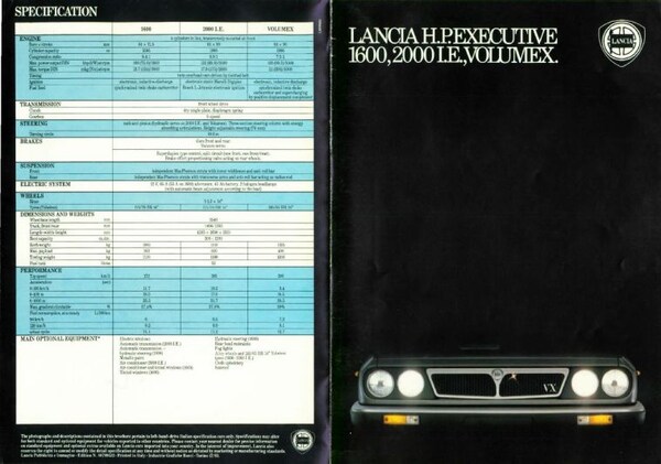 Lancia H.p.executive 1600,2000,l.e.,volumex,vx