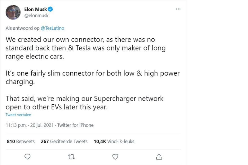 Musk tweet supercharger