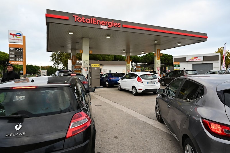 Tankstation Total Frankrijk brandstoftekort (ANP)