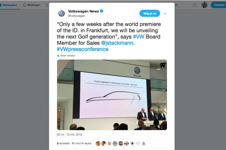 Volkswagen Golf persconferentie